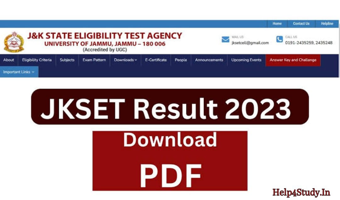 JKSET Result 2023 (OUT) Merit List PDF