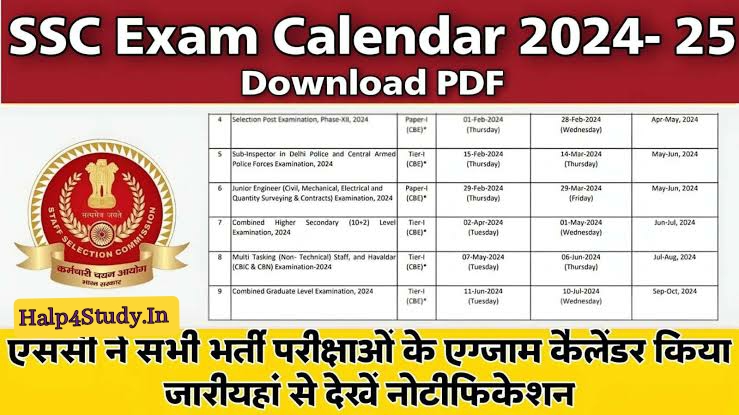 SSC Calendar 2024 Out, New SSC Exam Date Schedule Check Overview ...