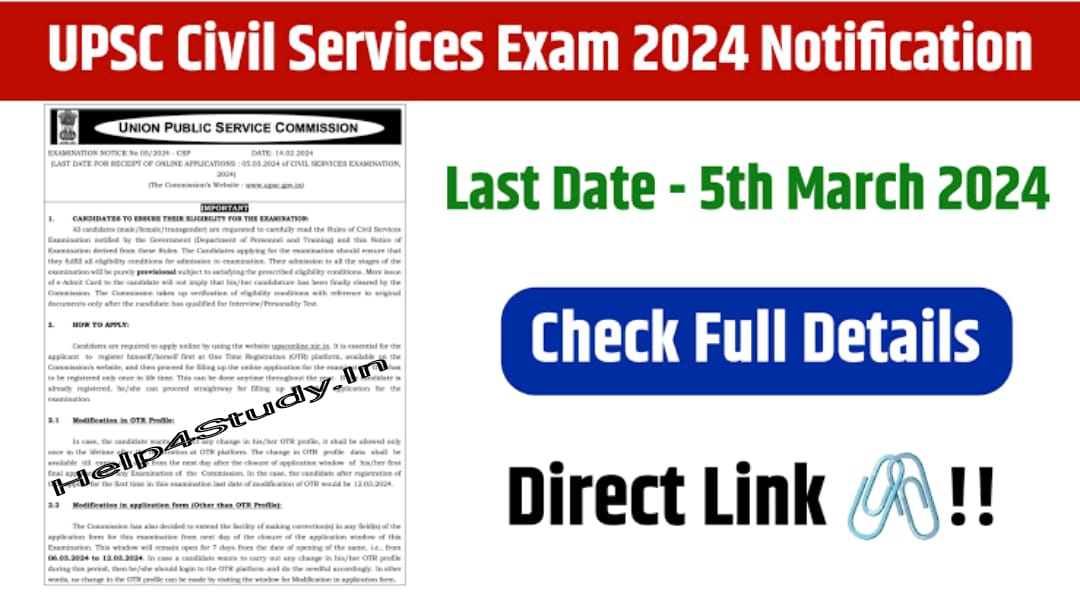 UPSC CSE Vacancy Notification 2024